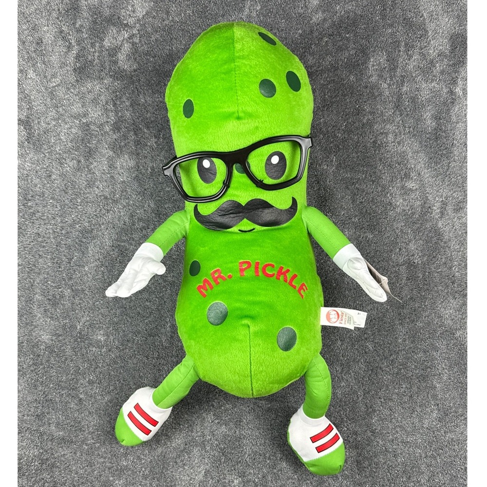 Fiesta Mr. Pickle Plush 17 Inch Green Stuffed Toy Glasses Mustache C16185 NWT - Picture 2 of 9